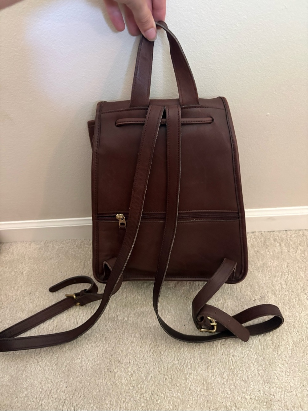Vintage Brown Leather Coach Backpack - Picture 2 of 7